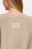 Zenana Notched Side Slit Patch Sweater - Cape Cod Fashionista