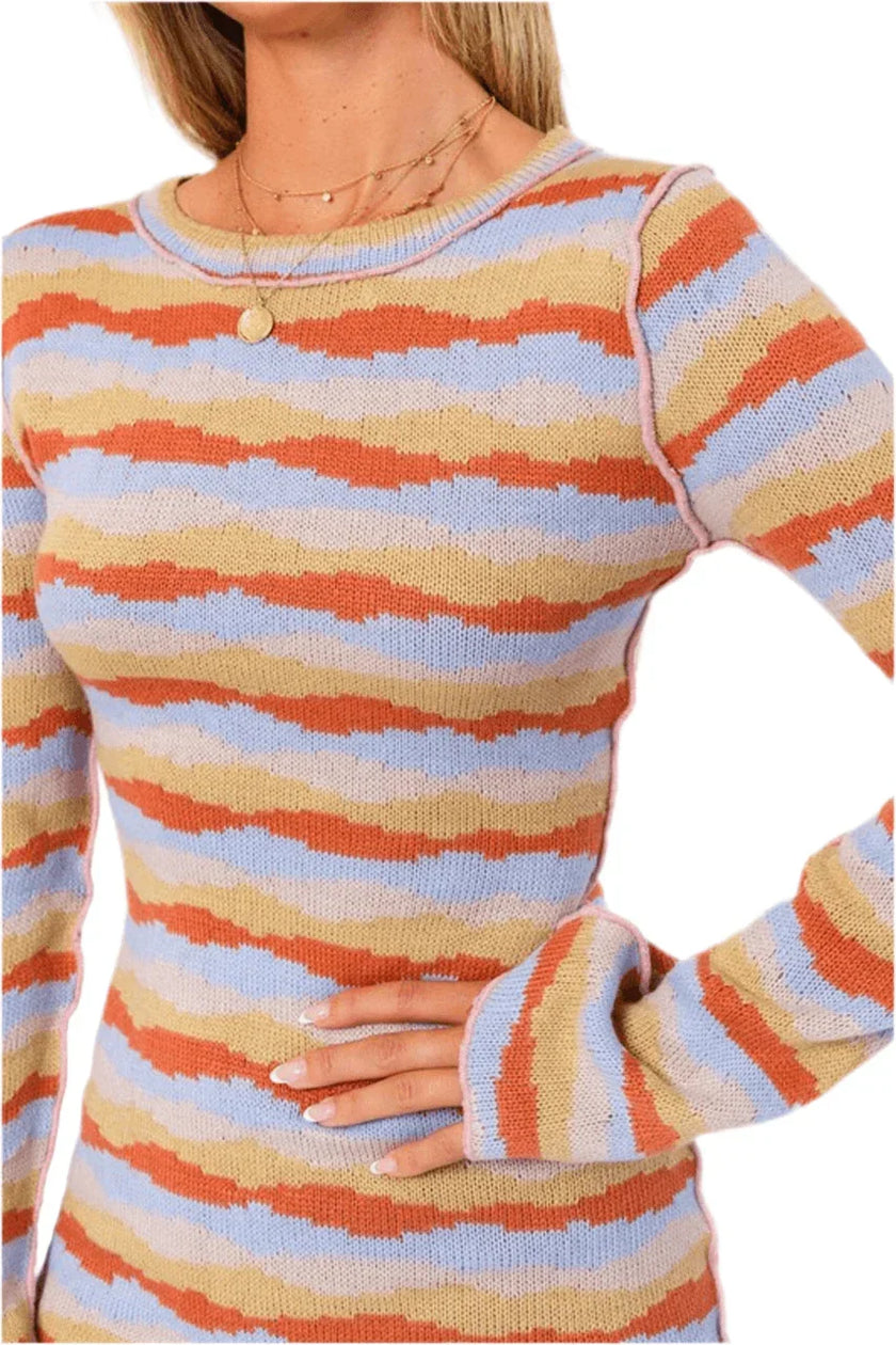 Le Lis Stay Wavy Stitch Sweater Dress - Cape Cod Fashionista