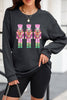 Sequin Nutcracker Round Neck Long Sleeve Sweatshirt - Cape Cod Fashionista