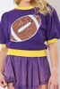 Sequin Football Round Neck Short Sleeve Top - Cape Cod Fashionista