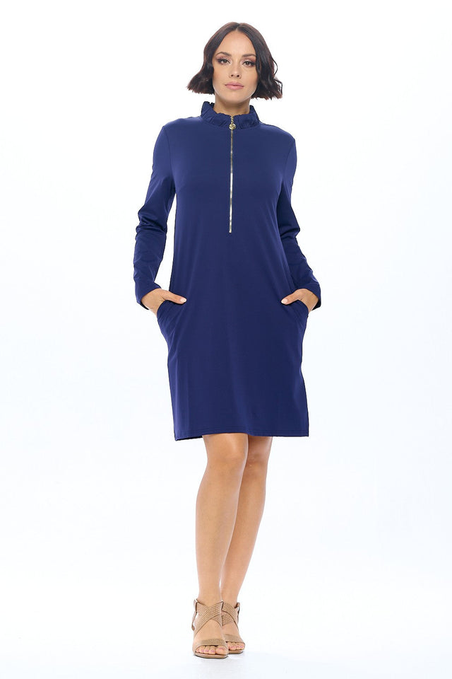 Cape Shores Ruffle Neck Shift  Resort Dress