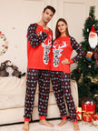 Full Size Reindeer Graphic Top and Pants Set - Cape Cod Fashionista