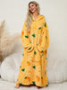 Fuzzy Pocketed Long Sleeve Hooded Lounge Dress