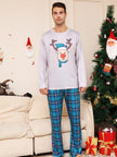 Full Size Rudolph Graphic Long Sleeve Top and Plaid Pants Set - Cape Cod Fashionista