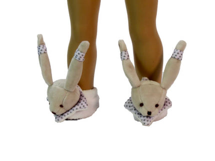 Bunny Slippers Plush Rabbit Shoes Long Ears Fits 18 Inch American Girl Doll