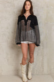 POL Johnny Collar Long Sleeve Lace Blouse - Cape Cod Fashionista