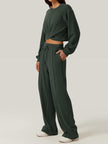 Crisscross Round Neck Top and Drawstring Pants Set - Cape Cod Fashionista