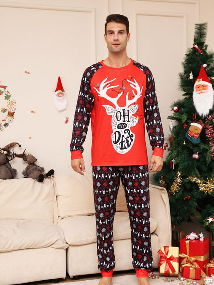 Full Size Reindeer Graphic Top and Pants Set - Cape Cod Fashionista