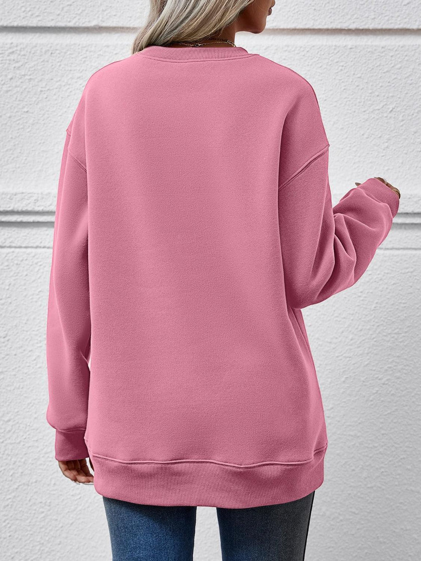 MERRY CHRISTMAS Round Neck Long Sleeve Sweatshirt - Cape Cod Fashionista
