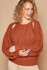 POL Cable Knit Cutout Long Sleeve Sweater - Cape Cod Fashionista