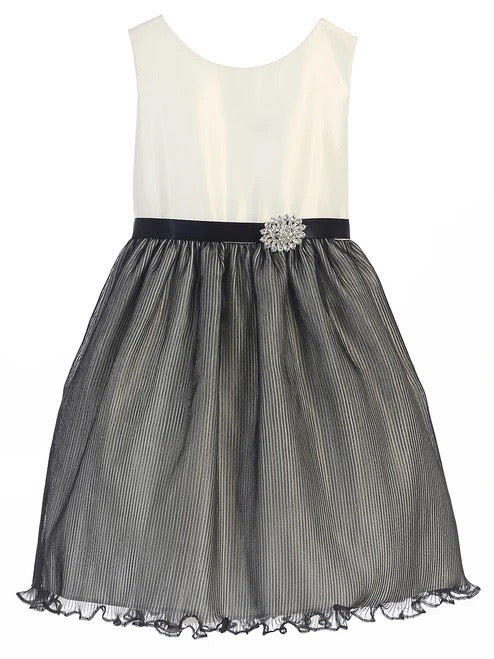 Girls Black Ivory Party Dress Size 7
