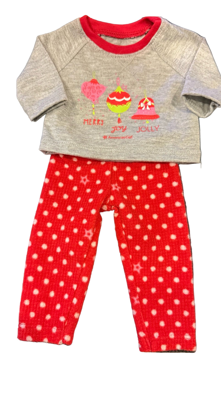 Retired American Girl Doll Merry, Joy, Jolly holiday pajama set