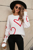 Angel Wings Heart Dropped Shoulder Long Sleeve Sweater - Cape Cod Fashionista