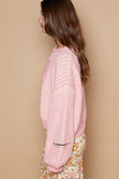 POL Round Neck Heart Patch Zipper Point Sleeve Sweater - Cape Cod Fashionista