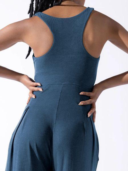 Solid Color Square-Neck Wide-Leg Jumpsuit HW7EWVKYCD