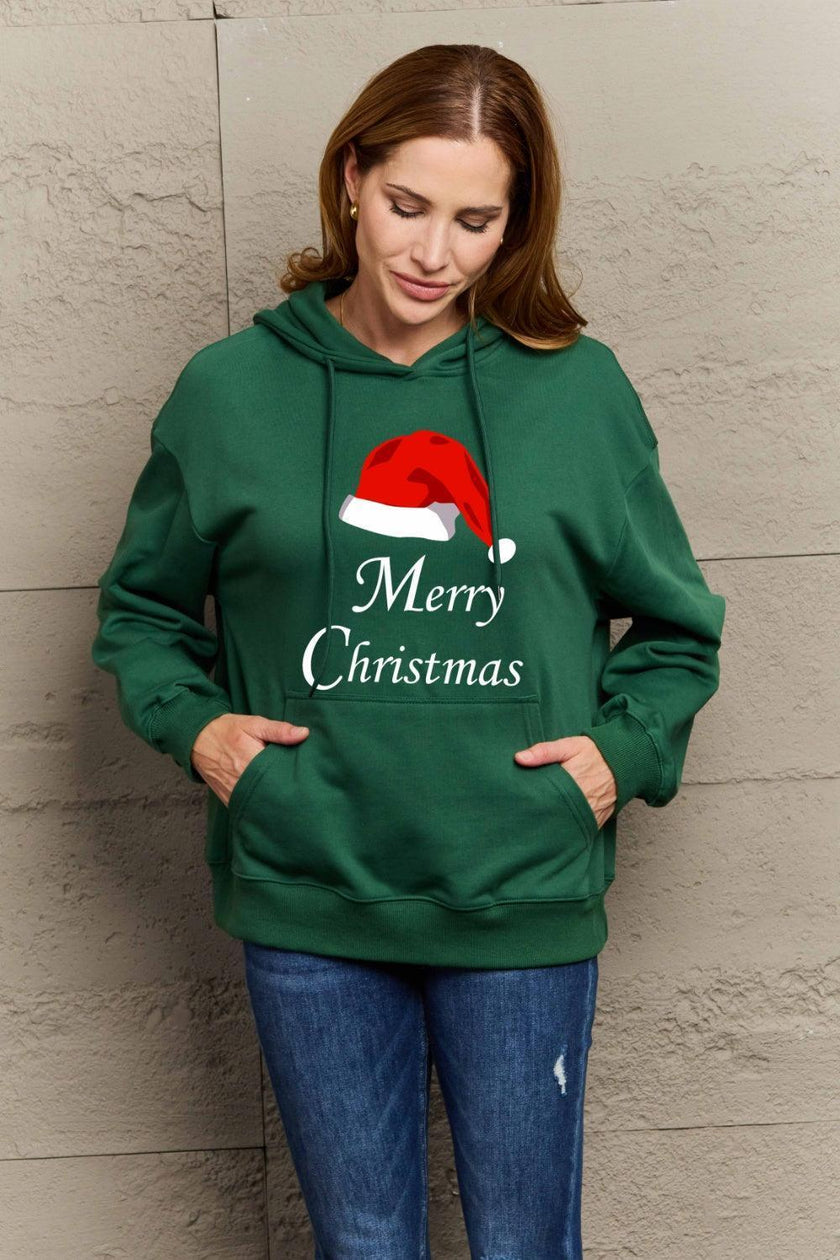 Simply Love Full Size MERRY CHRISTMAS Graphic Hoodie - Cape Cod Fashionista