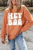 Letter Graphic Round Neck Long Sleeve Sweatshirt - Cape Cod Fashionista