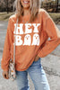 Letter Graphic Round Neck Long Sleeve Sweatshirt - Cape Cod Fashionista