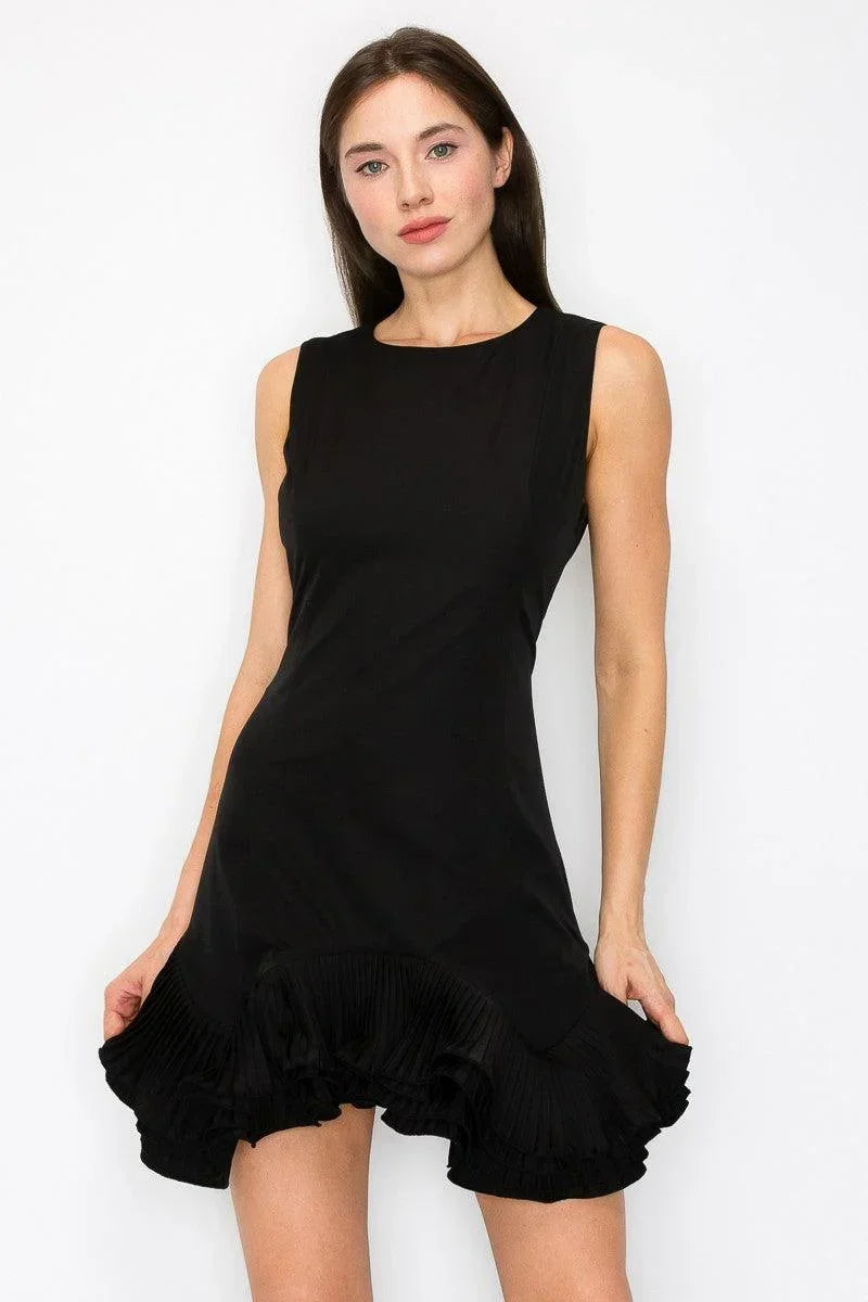 Ina Flutter Ruffle Hemline Sleeveless Mini Dress