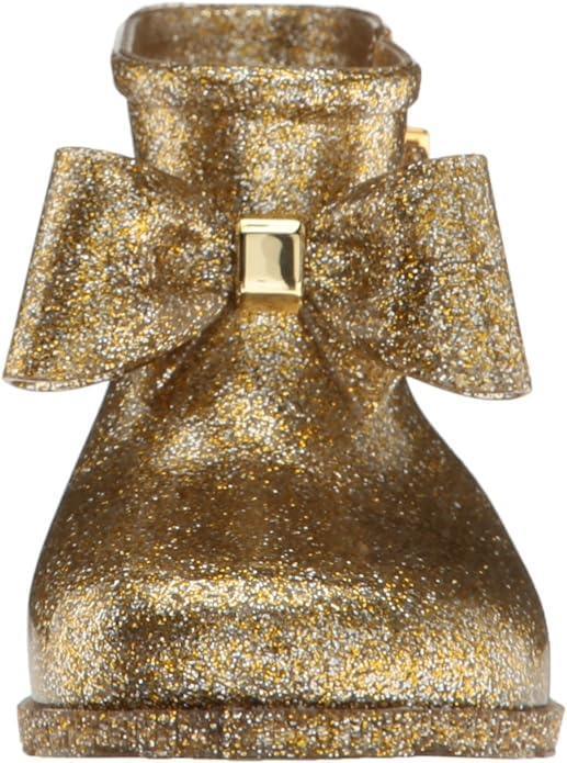 Mini Melissa Sugar Rain Bow Glass Gold Glitter Boots - Cape Cod Fashionista
