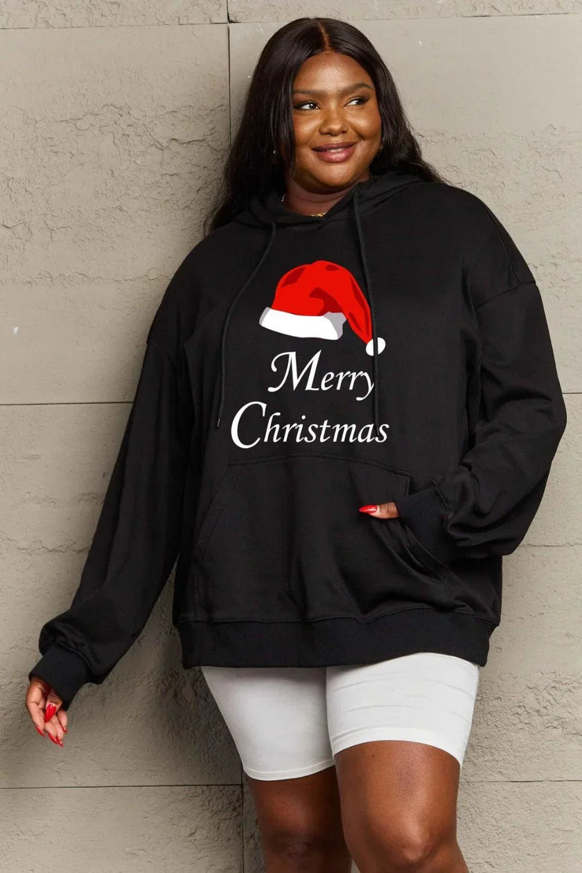 Simply Love Full Size MERRY CHRISTMAS Graphic Hoodie - Cape Cod Fashionista