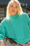 POL Mock Neck Cable Knit Sweater - Cape Cod Fashionista