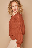 POL Cable Knit Cutout Long Sleeve Sweater - Cape Cod Fashionista