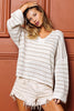 BiBi Stripe V-Neck Knit Top - Cape Cod Fashionista