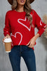 Angel Wings Heart Dropped Shoulder Long Sleeve Sweater - Cape Cod Fashionista