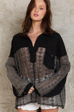 POL Johnny Collar Long Sleeve Lace Blouse - Cape Cod Fashionista