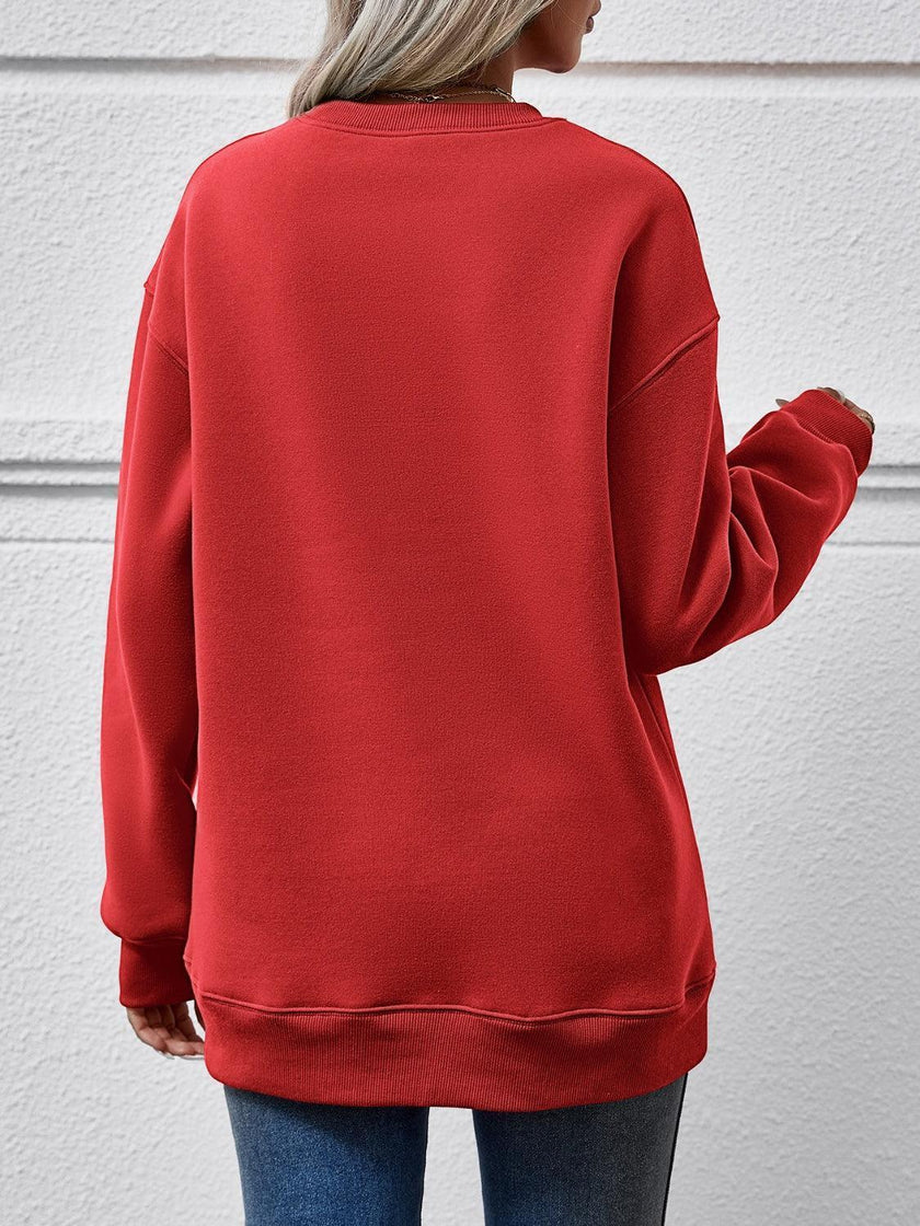MERRY CHRISTMAS Round Neck Long Sleeve Sweatshirt - Cape Cod Fashionista