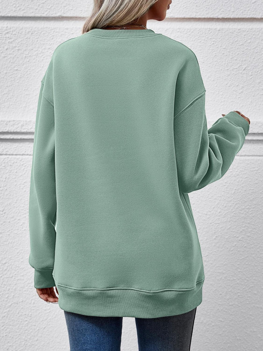 MERRY CHRISTMAS Round Neck Long Sleeve Sweatshirt - Cape Cod Fashionista