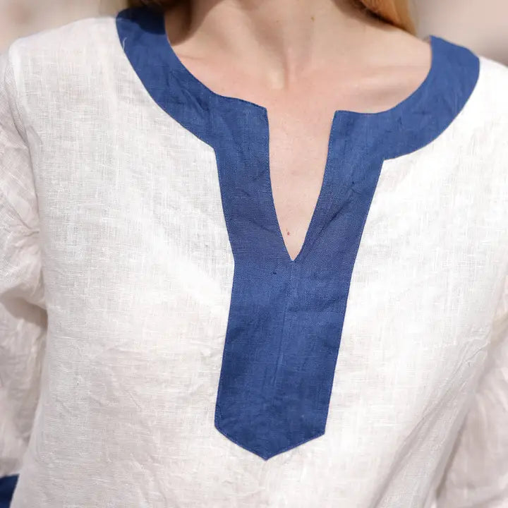 Hampton Kaftan 100% Linen Maxi — Paisley