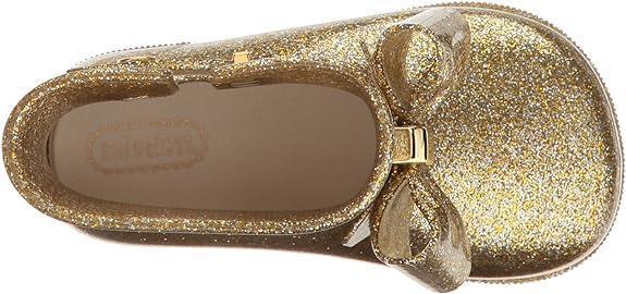 Mini Melissa Sugar Rain Bow Glass Gold Glitter Boots - Cape Cod Fashionista