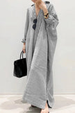 Striped Cotton Maxi Dress… Coastal Vacation Shirt Dress for Women