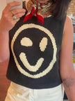 Smiley Round Neck Sweater Vest - Cape Cod Fashionista