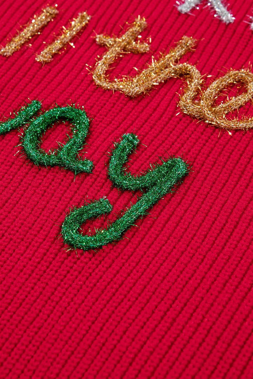 Plus Size Contrast Letter Round Neck Long Sleeve Sweater - Cape Cod Fashionista