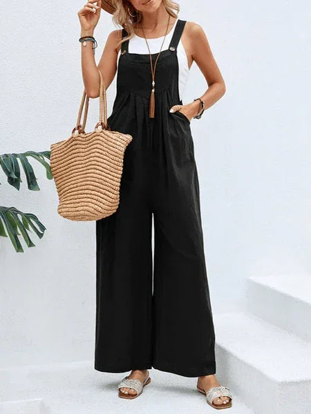 Clara Cotton Linen Casual Overalls