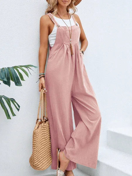 Clara Cotton Linen Casual Overalls