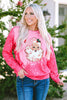 Christmas Santa Claus Tie Dye Print Pullover Sweatshirt