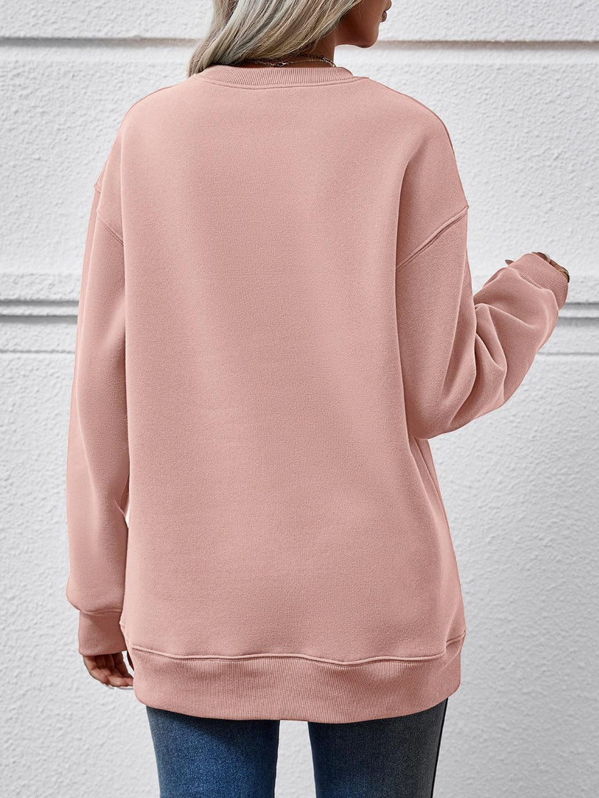 MERRY CHRISTMAS Round Neck Long Sleeve Sweatshirt - Cape Cod Fashionista