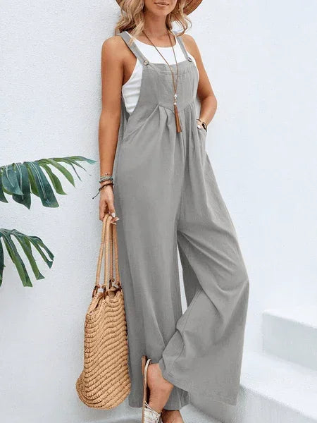 Clara Cotton Linen Casual Overalls
