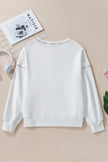 Sequin Football Round Neck Long Sleeve Sweatshirt - Cape Cod Fashionista