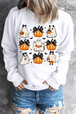 Pumpkin & Ghost Round Neck Long Sleeve Sweatshirt - Cape Cod Fashionista