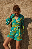 Botanical Print Long Sleeve Romper