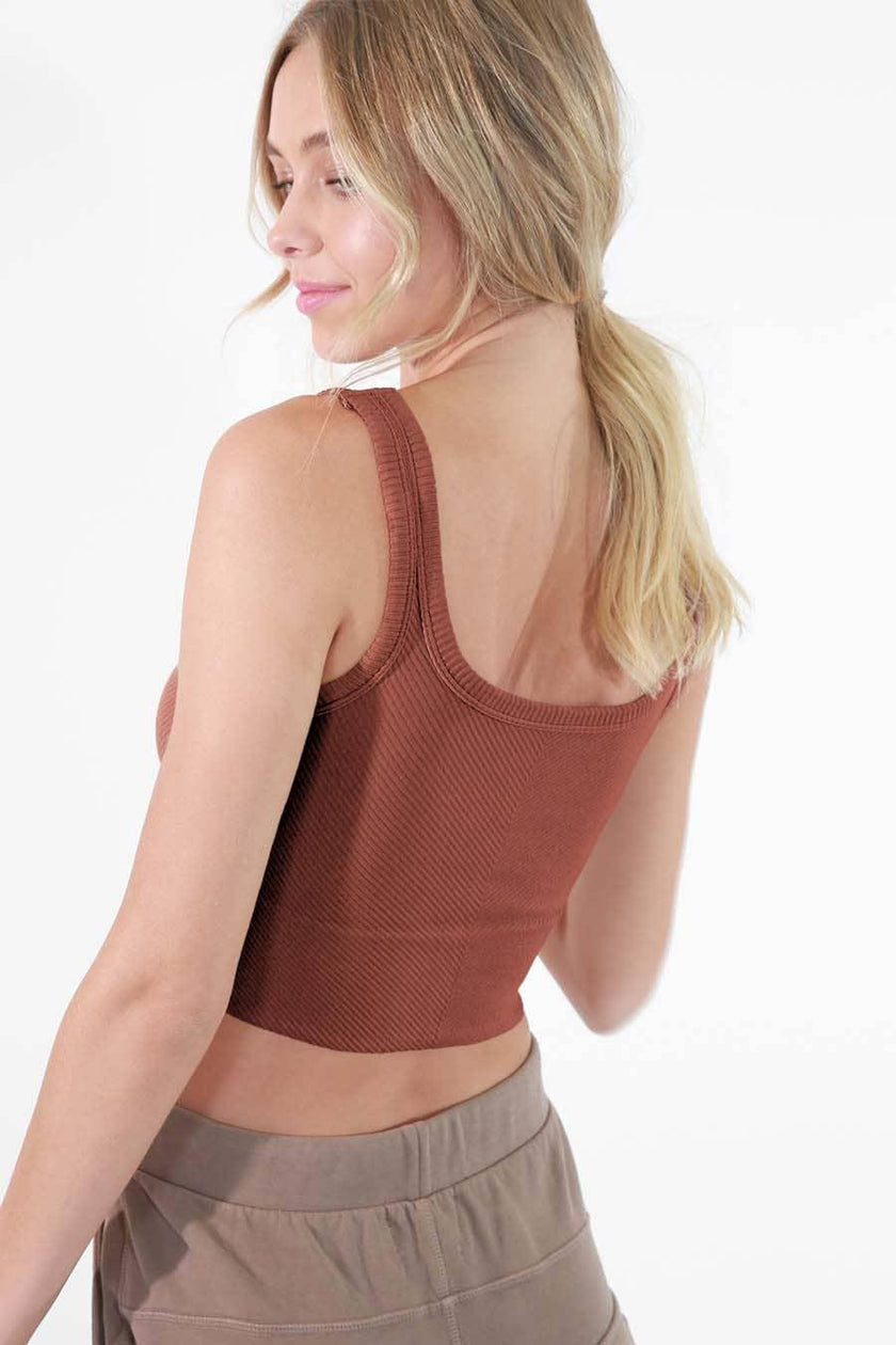 Ribbed Scoop Neck Crop Top