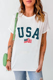 USA Round Neck Short Sleeve T-Shirt