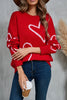 Angel Wings Heart Dropped Shoulder Long Sleeve Sweater - Cape Cod Fashionista