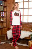 MERRY CHRISTMAS Graphic Top and Plaid Pants Set - Cape Cod Fashionista