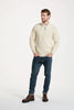 Merino Aran Half Zip Sweater – 100% Merino Wool, Irish Cable Knit